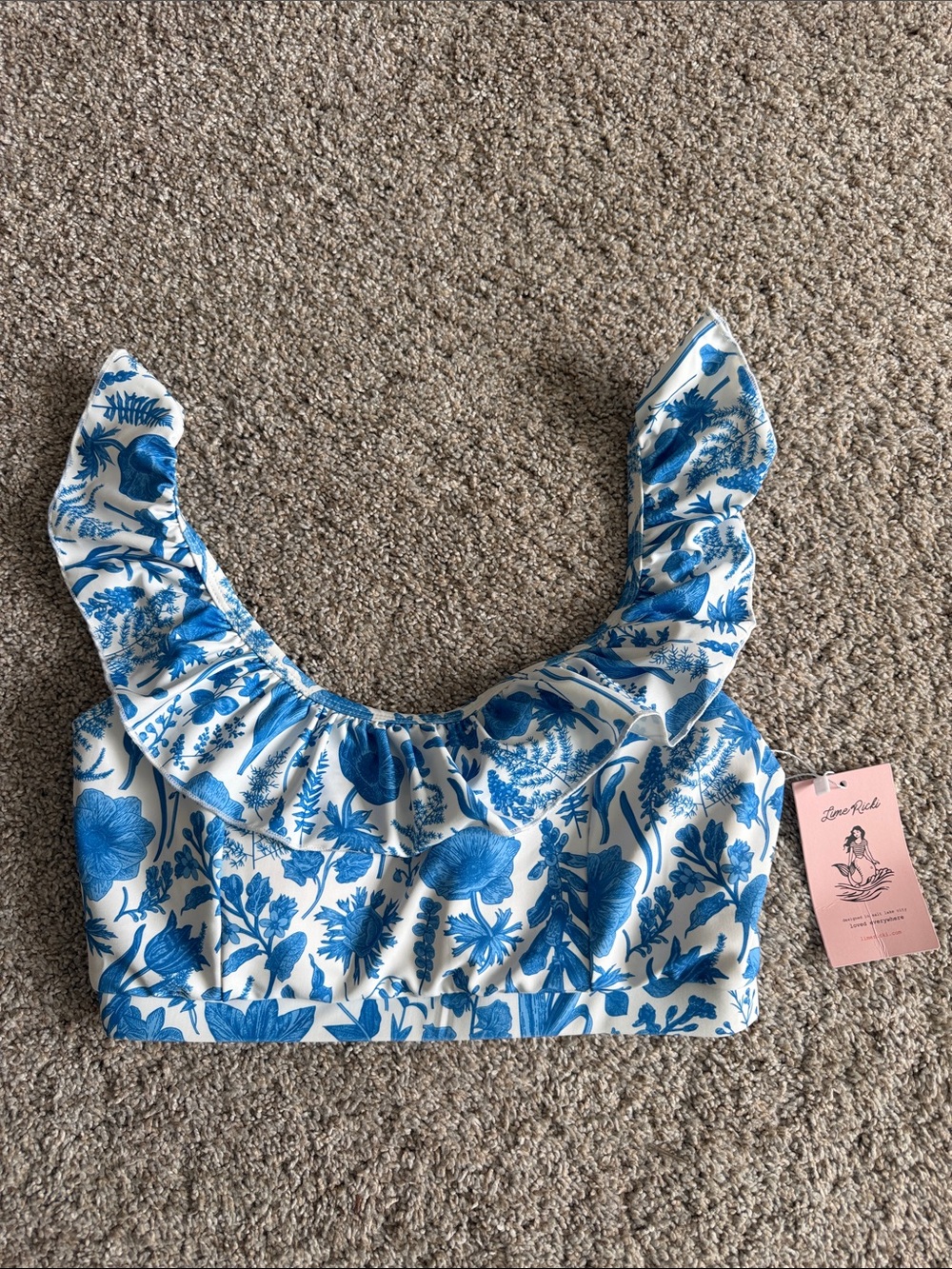 Lime Ricki Botany Ruffle Swim Top